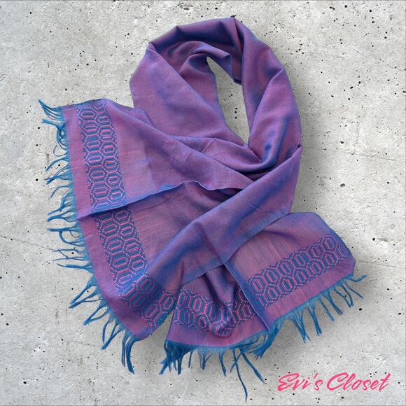 Ethiopian Vintage Hand Woven Shawl Pashmina Scarf TableRunner With Tassels - Picture 7 of 10